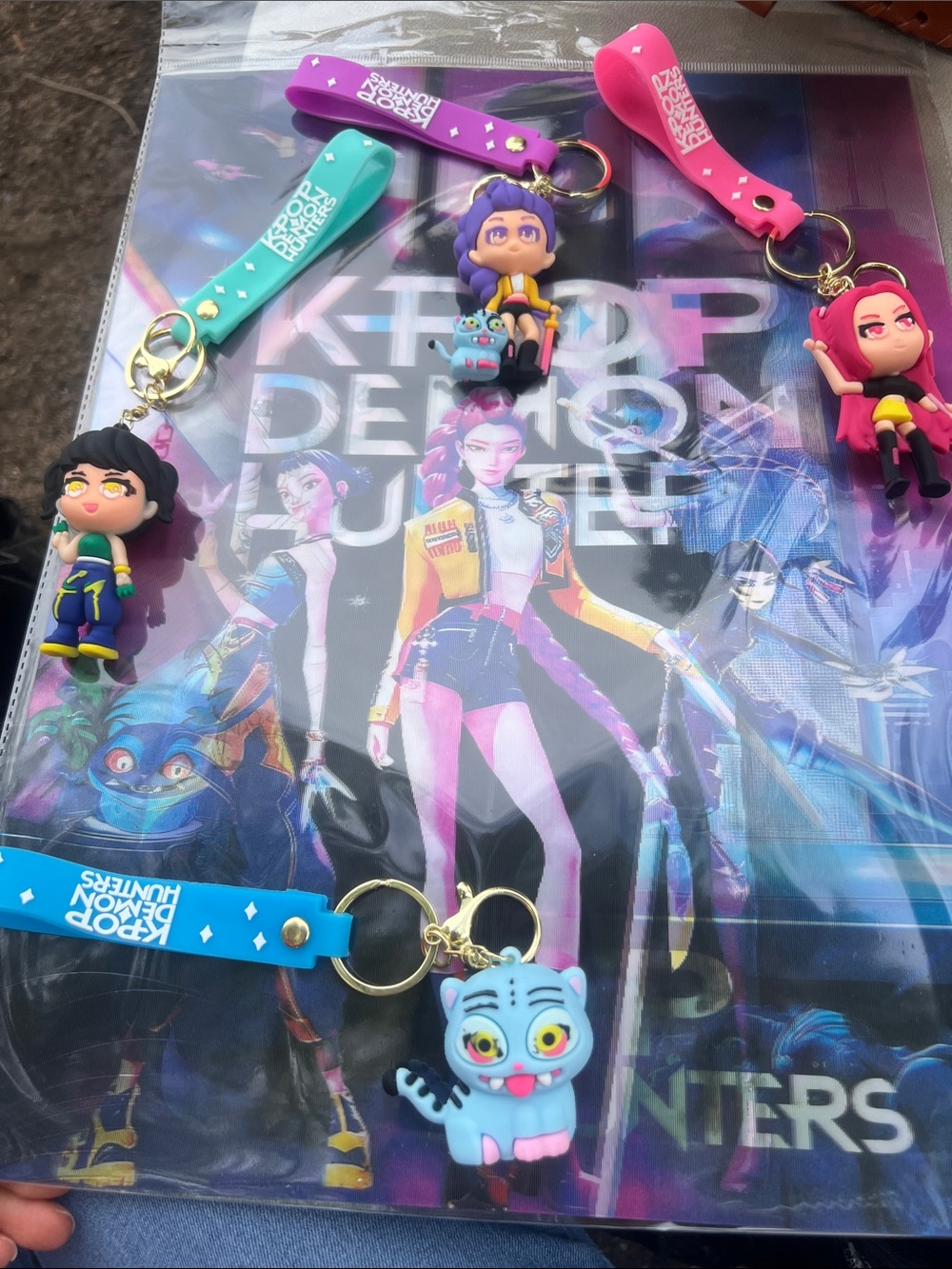 K-Pop Demon Hunters Kids Keychain Set - Multicolor Cute Character Charms